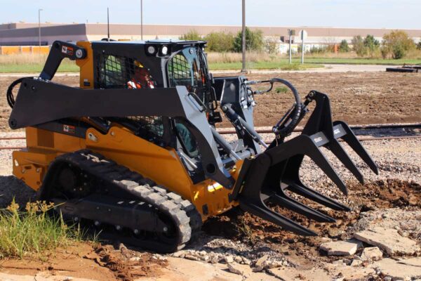 6-tine demolition grapple on skid steer