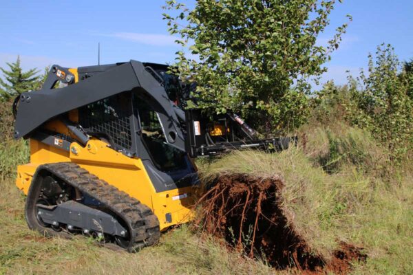 Tree and post puller on skid steer
